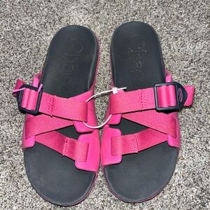 J3 pink Chaco sandals
